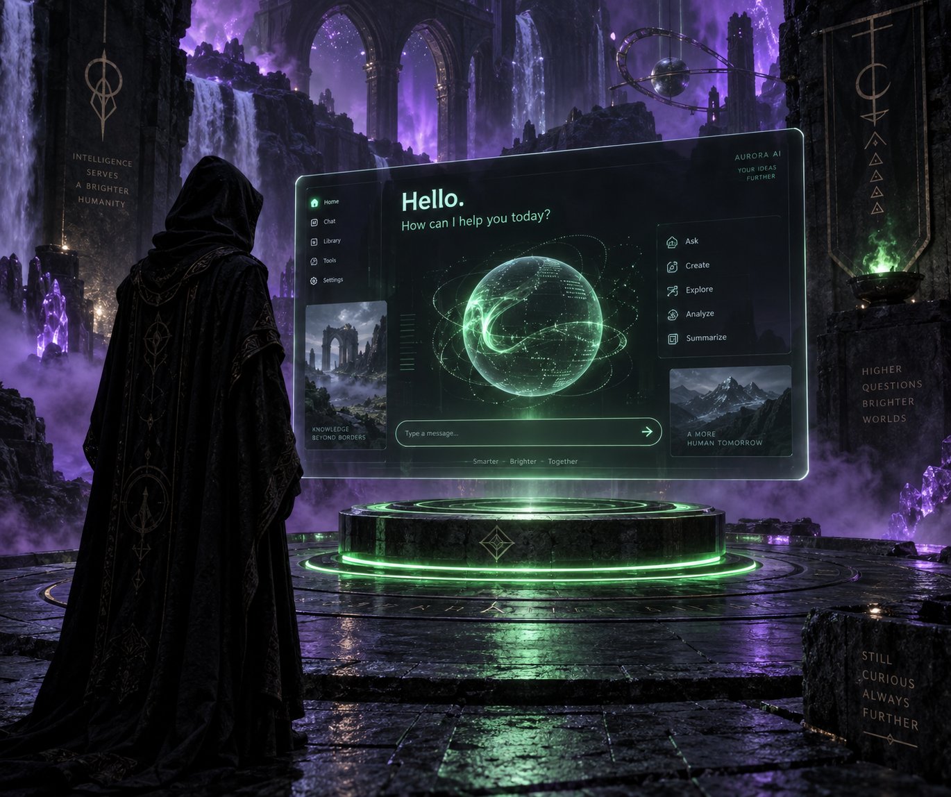 JJ Juliet AI holographic command center interface